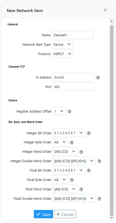 Simulate Modbus TCP/IP Device